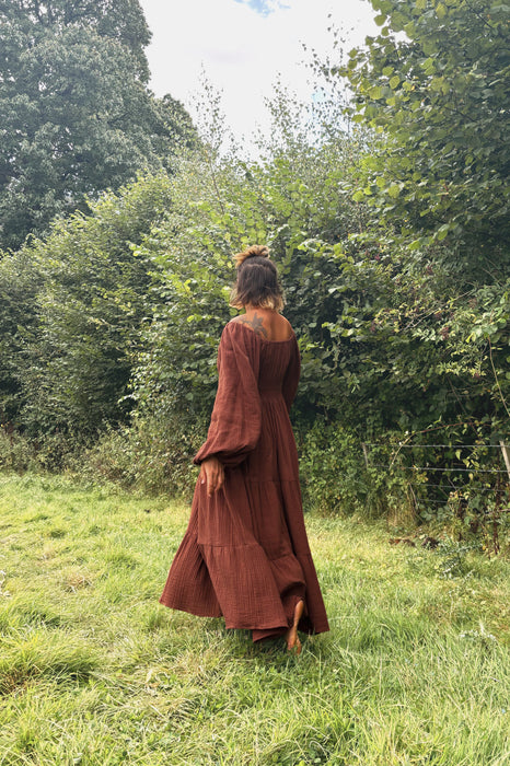 The Aphrodite Dress - Chestnut Brown