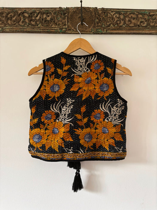 Kantha Faux Fur Priya Vest - Small