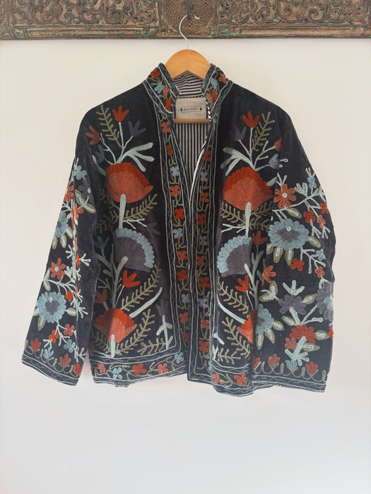 The Flora Jacket - Midnight Velvet