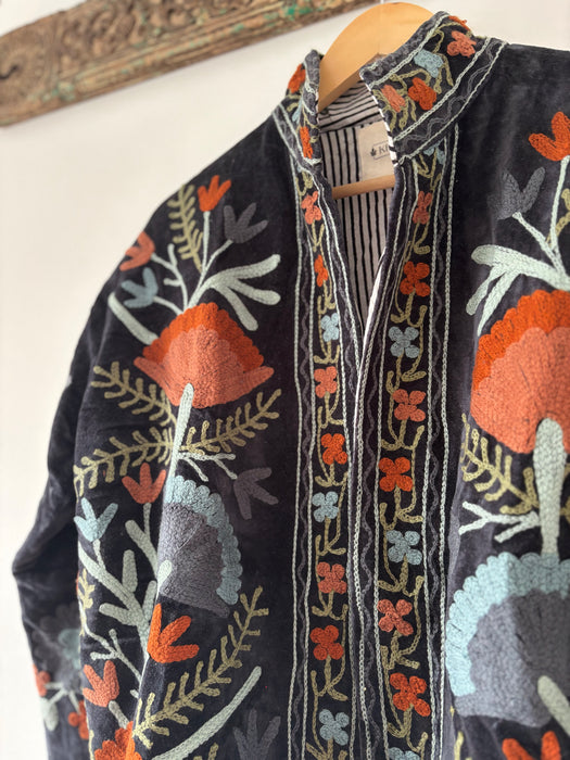 The Flora Jacket - Midnight Velvet