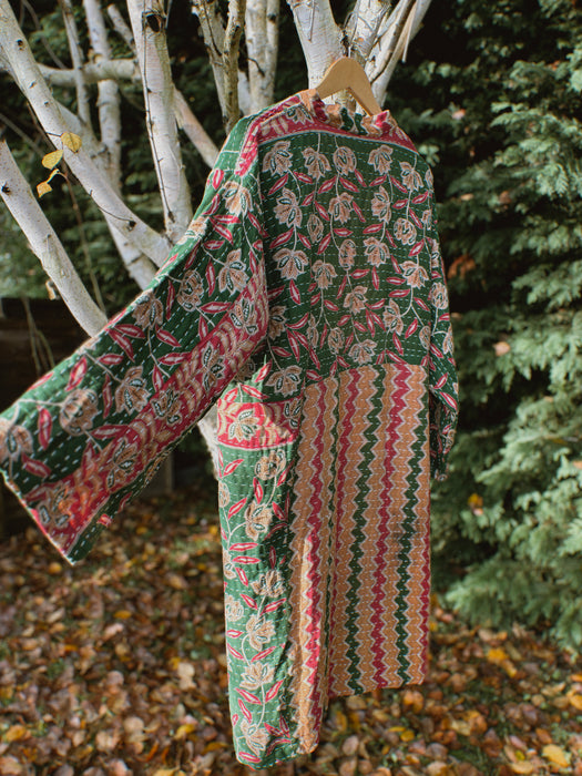 Blanket Stitch Reversible Kantha Duster Jacket