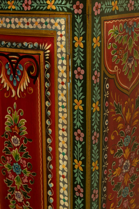 Large Hand Painted Indian Cabinet