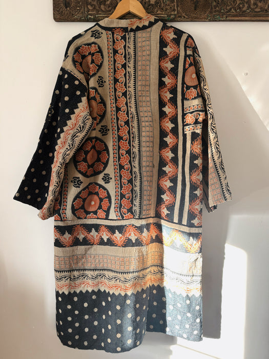 Premium Hand-Stitch Reversible Kantha Duster Jacket