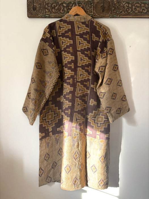 Premium Hand-Stitch Reversible Kantha Duster Jacket