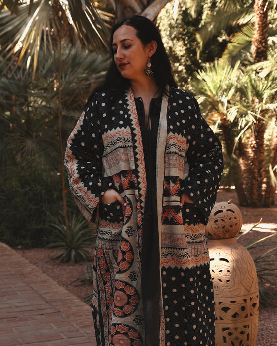 Premium Hand-Stitch Reversible Kantha Duster Jacket