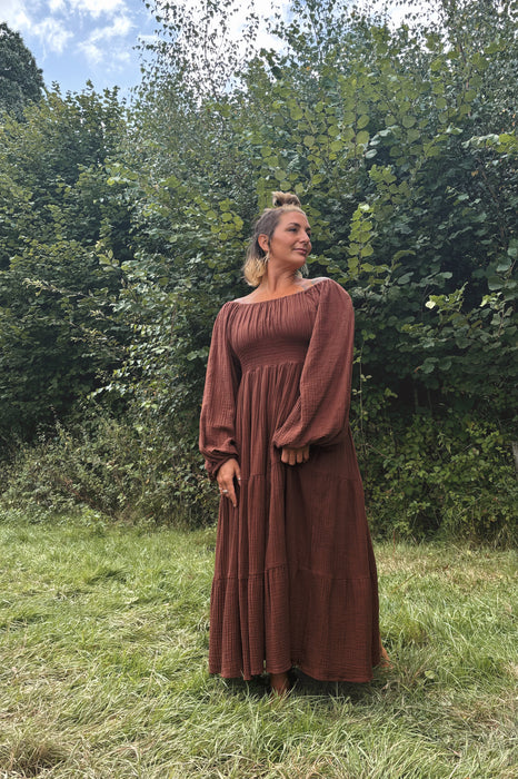 The Aphrodite Dress - Chestnut Brown