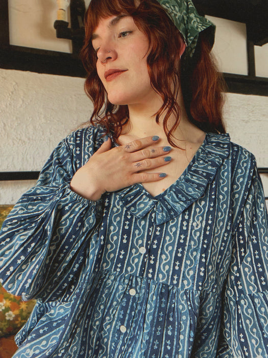 The Sundara Blouse ~ Indigo