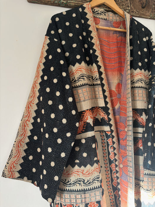 Premium Hand-Stitch Reversible Kantha Duster Jacket