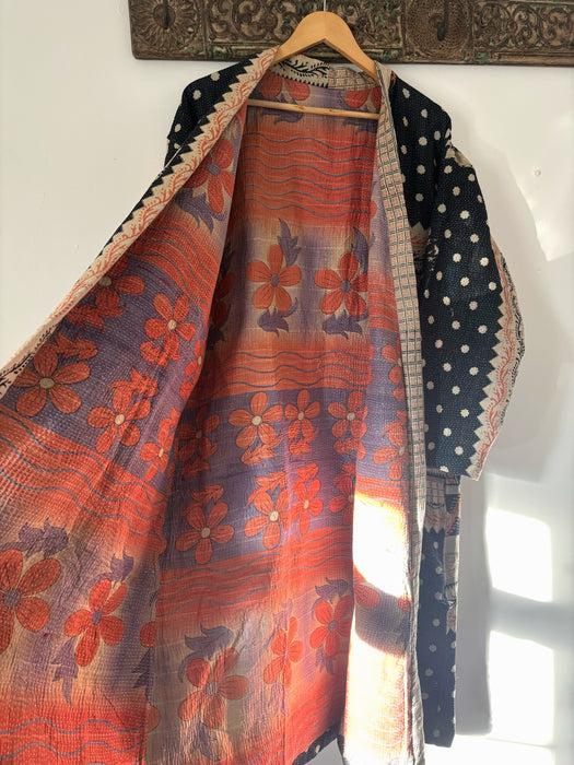 Premium Hand-Stitch Reversible Kantha Duster Jacket