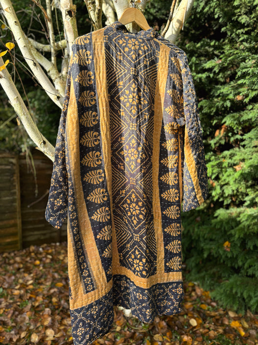 Blanket Stitch Reversible Kantha Duster Jacket