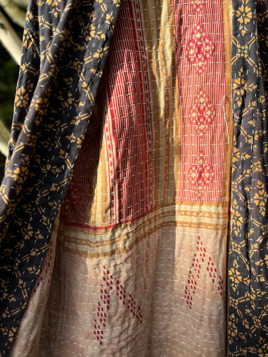 Blanket Stitch Reversible Kantha Duster Jacket