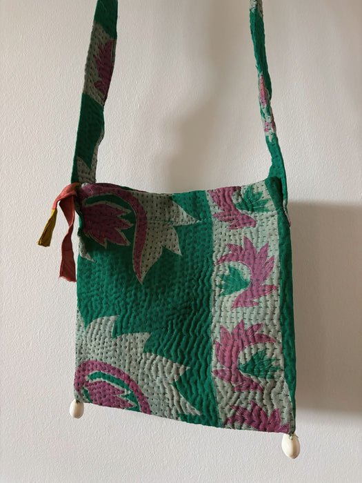 Kantha Bag Cowrie Shells