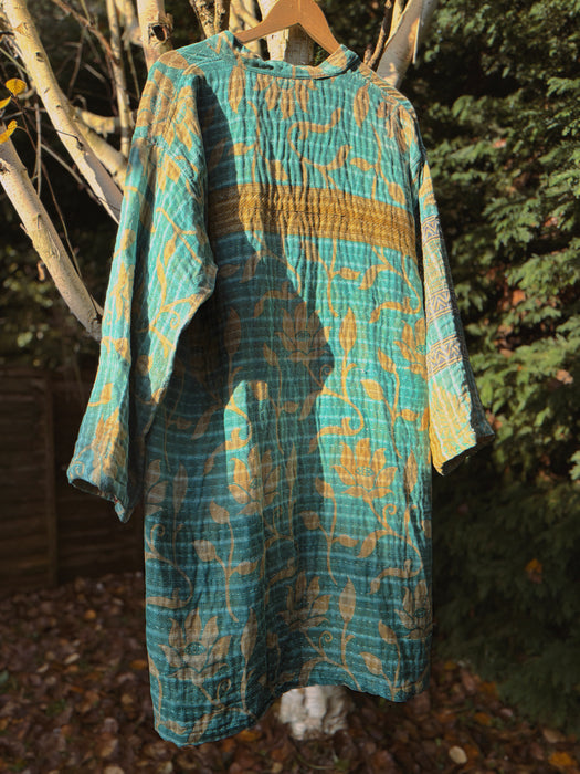 Blanket Stitch Reversible Kantha Duster Jacket