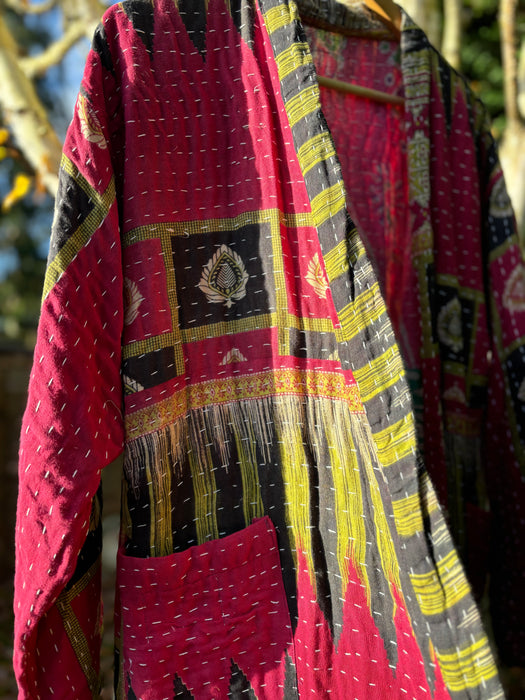 Blanket Stitch Reversible Kantha Duster Jacket