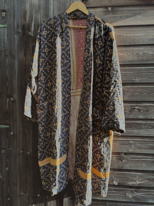 Blanket Stitch Reversible Kantha Duster Jacket