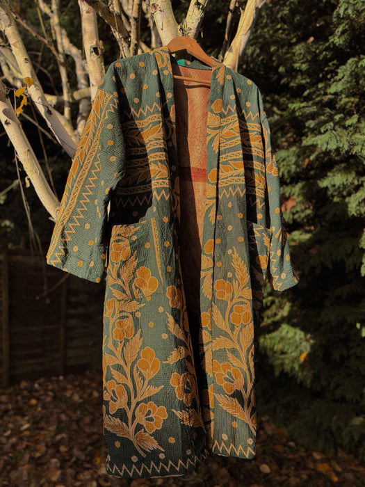 Premium Stitch Reversible Kantha Duster Jacket